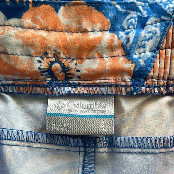 Columbia PFG Tidal Shorts Blue & Orange Floral Size Small UPF 50 - Picture 2 of 6